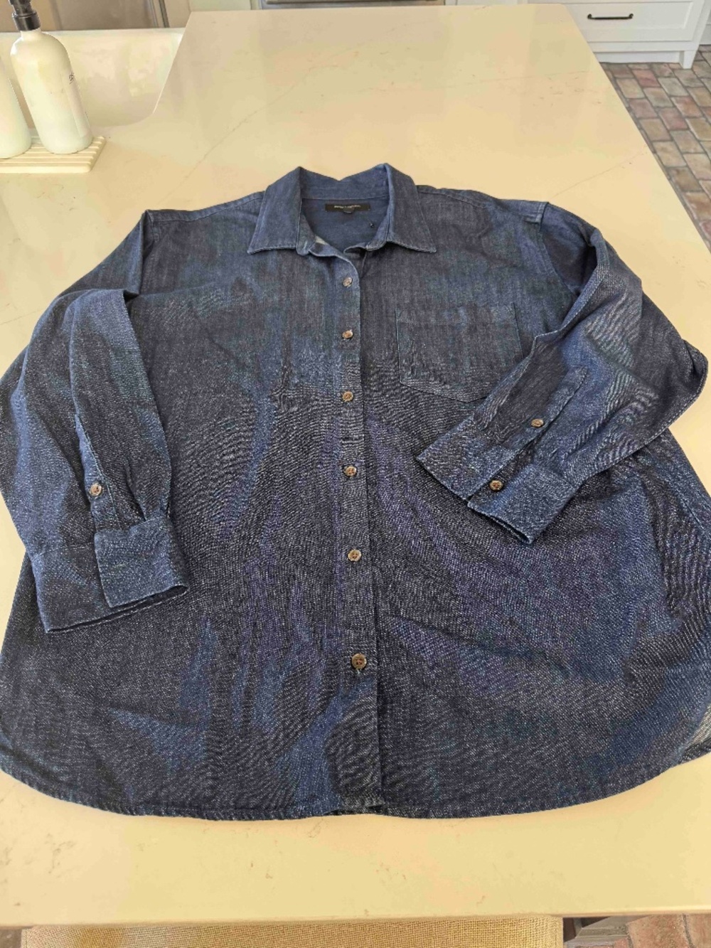 Banana Republic “the perfect Denim” Dark Blue Shirt Sz XL